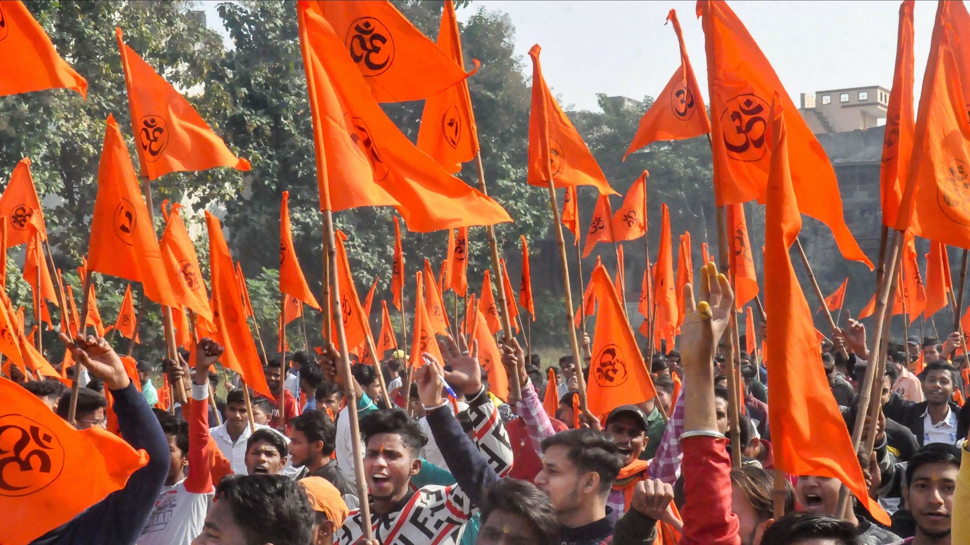 <div class="paragraphs"><p>Picture showing Bajrang Dal workers.</p></div>